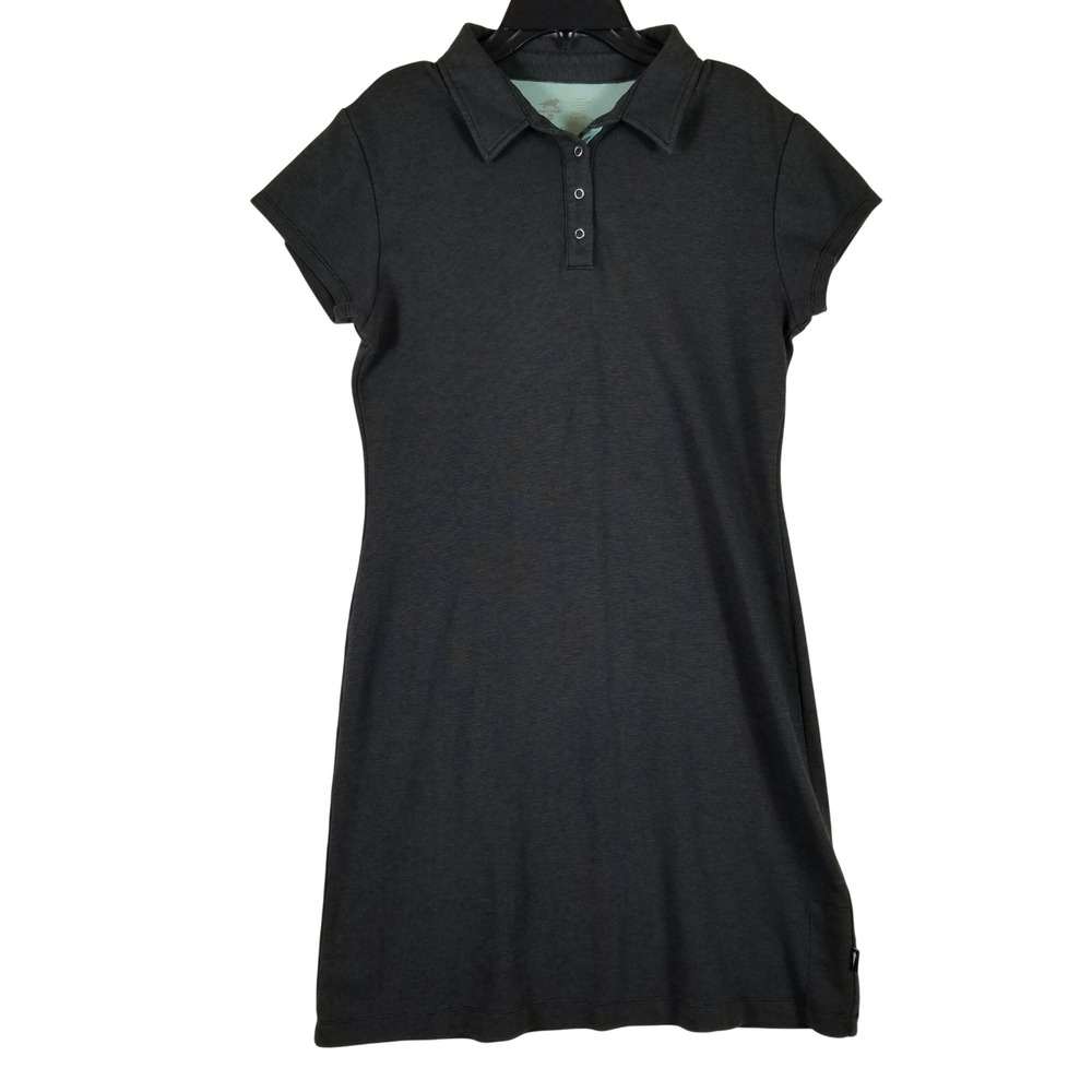 Horny Toad Polo Dress Womens M Gray Flexcel‎ Tencel Blend Short Sleeve Pocket